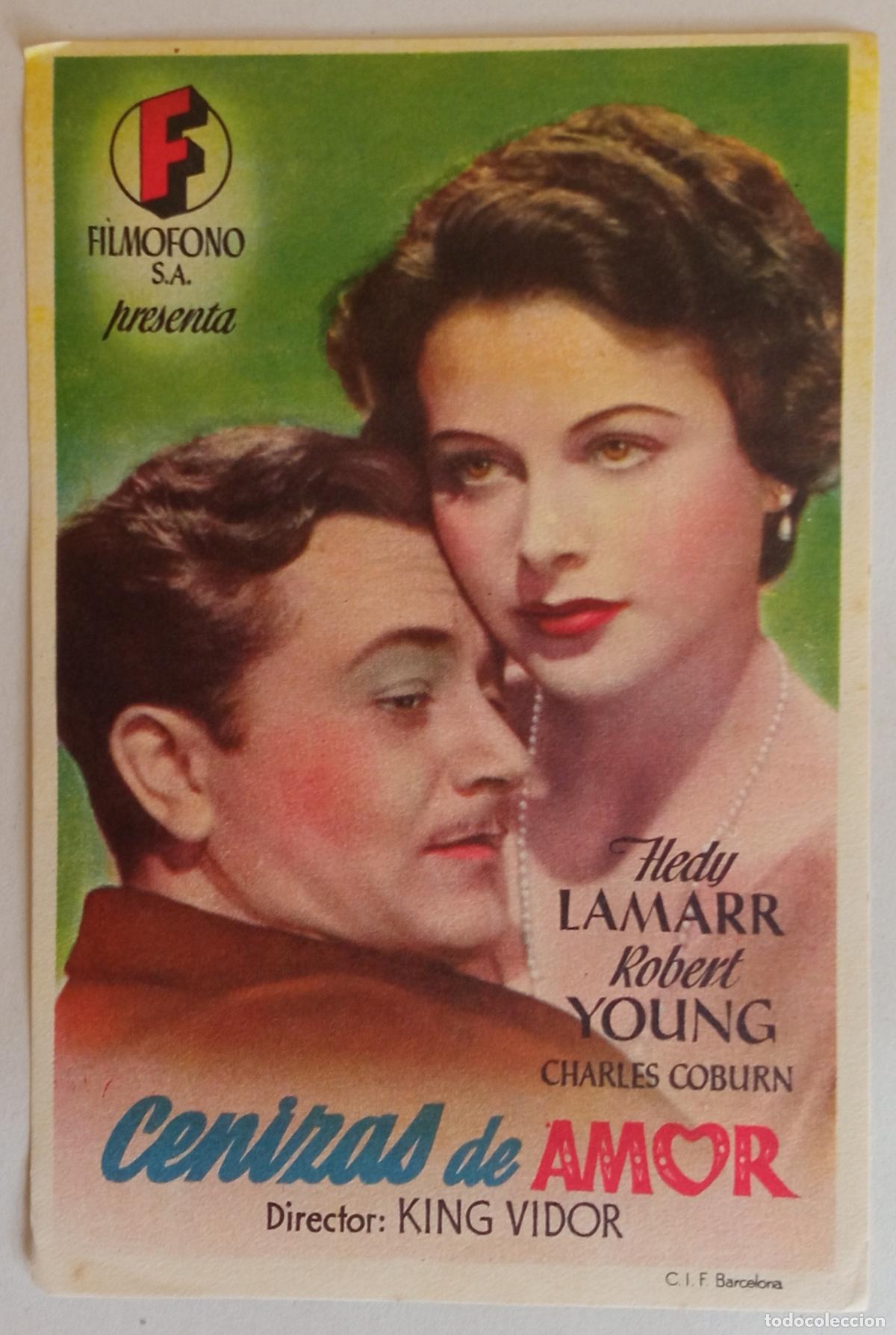 Cine: PROGRAMA DE CINE. HEDY LAMARR. ROBERT YOUNG. CENIZAS DE AMOR