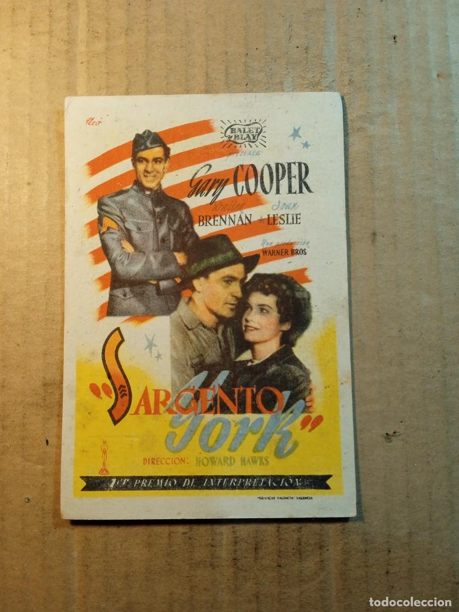 Cine: FOLLETO DE MANO CON PUBLICIDAD SARGENTO YORK