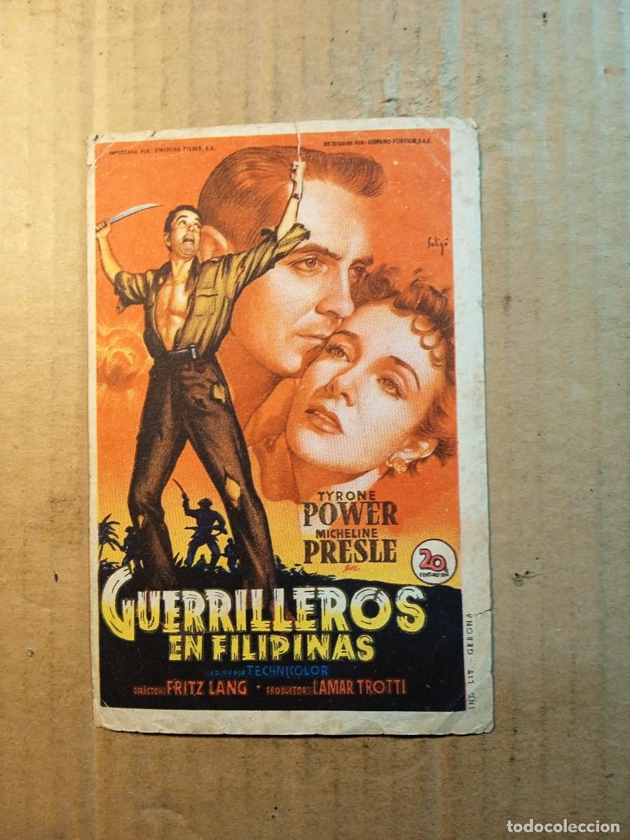 Cine: FOLLETO DE MANO CON PUBLICIDAD GUERRILLEROS EN FILIPINAS