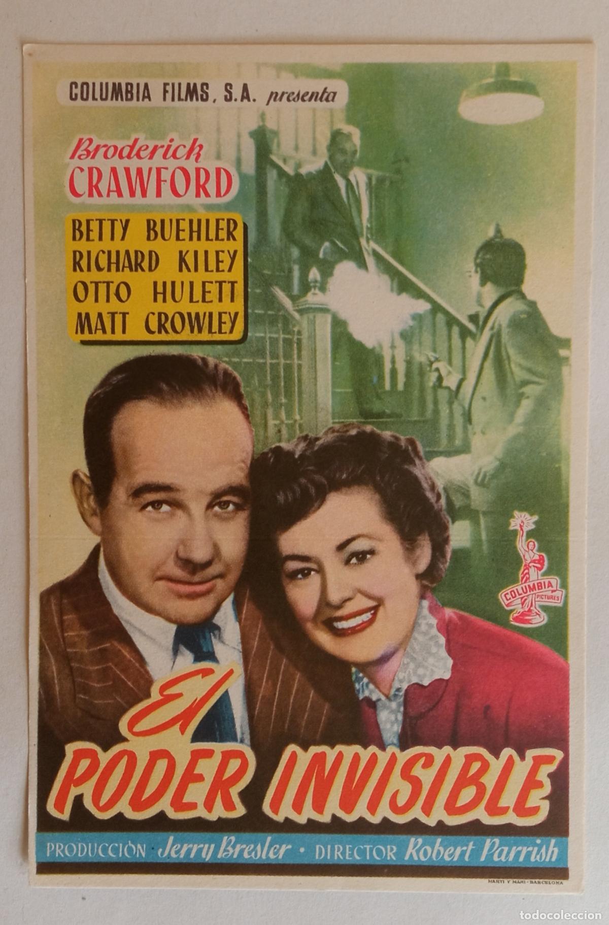 Cine: PROGRAMA DE CINE. BRODERICK CRAWFORD. EL PODER INVISIBLE