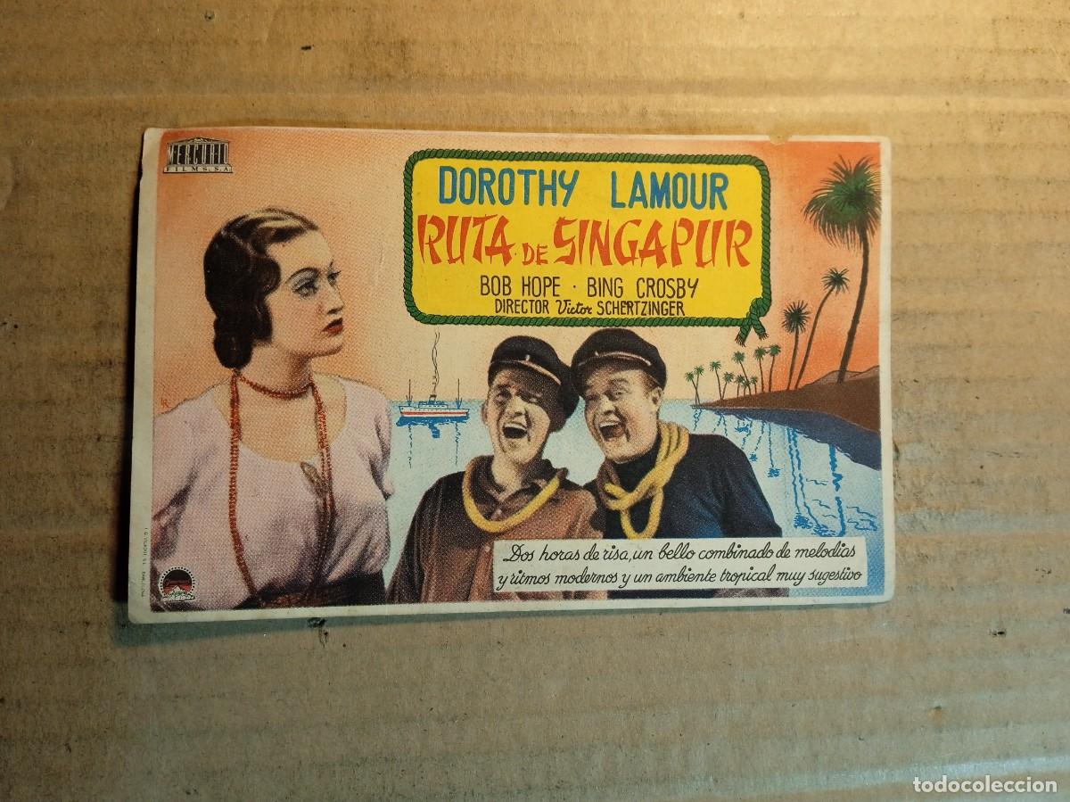 Cine: FOLLETO DE MANO CON PUBLICIDAD RUTA DE SINGAPUR