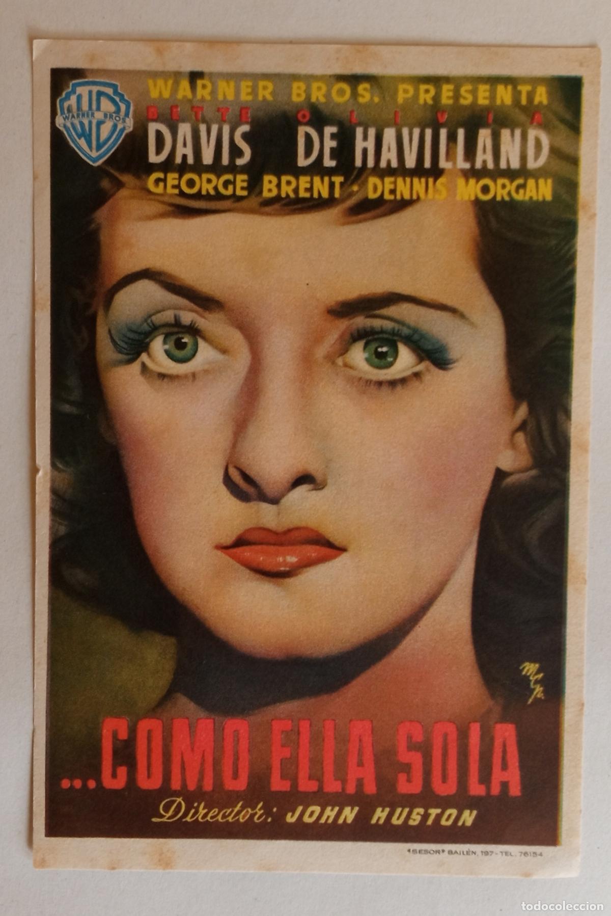 Cine: PROGRAMA DE CINE. BETTE DAVIS. COMO ELLA SOLA. PORTADA GRUPO MCP