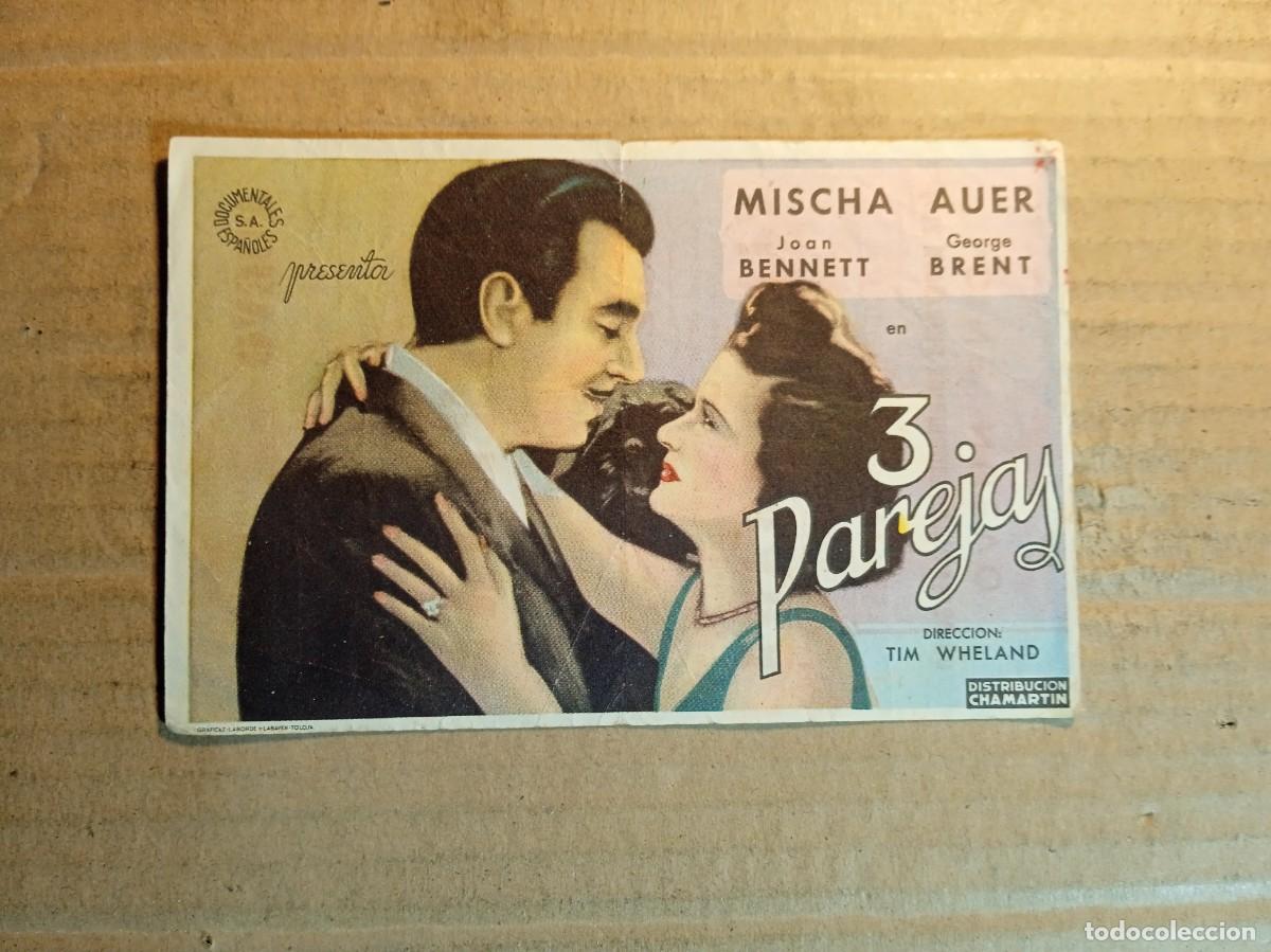 Cine: FOLLETO DE MANO CON PUBLICIDAD 3 PAREJAS
