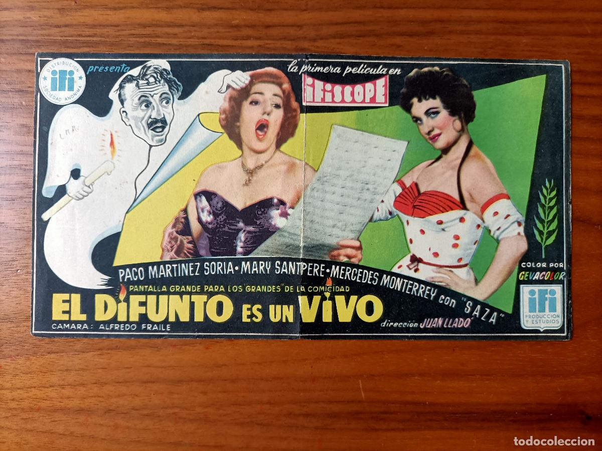 Cine: EL DIFUNTO ES UN VIVO, 1956 PACO MART&Iacute;NEZ SORIA. TAMA&Ntilde;O GRANDE. S/P. 4