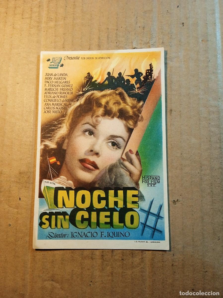  Foglietti di film di film antichi di cinema: FOLLETO DE MANO SIN PUBLICIDAD NOCHE SIN CIELO