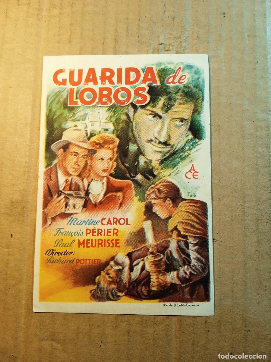  Foglietti di film di film antichi di cinema: FOLLETO DE MANO SIN PUBLICIDAD GUARIDA DE LOBOS
