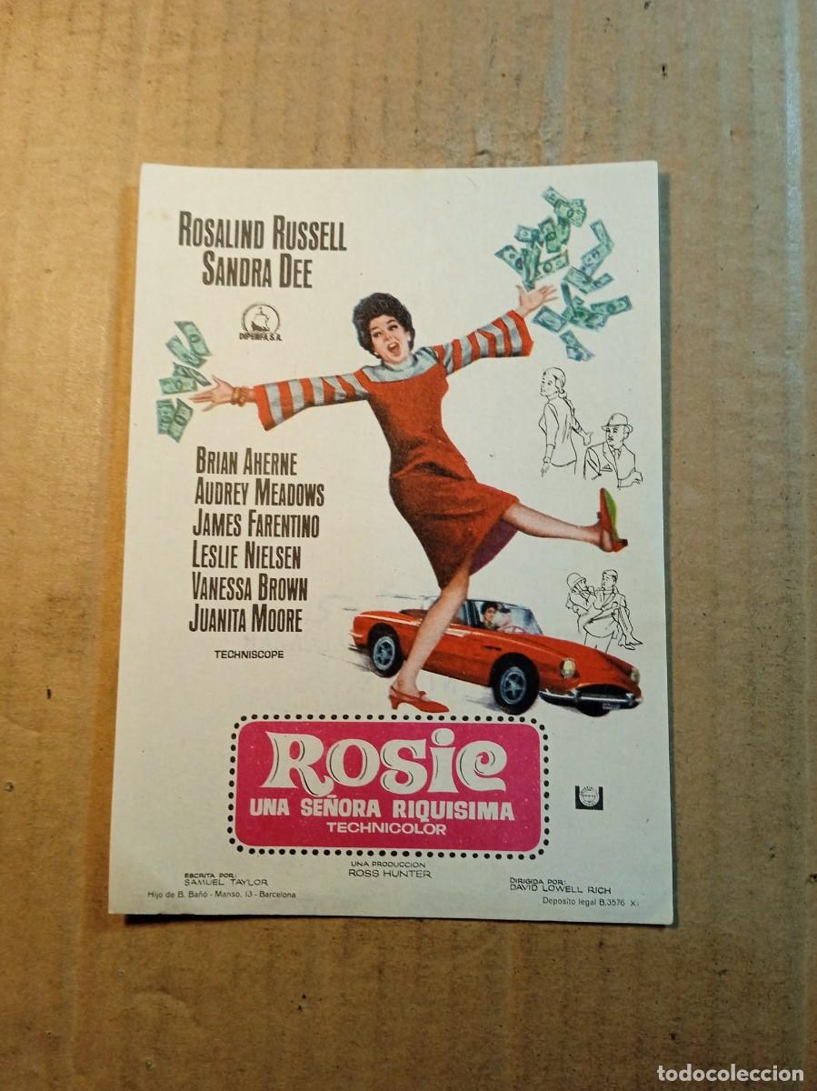 Cine: FOLLETO DE MANO SIN PUBLICIDAD ROSIE UNA SE&Ntilde;ORA RIQUISIMA