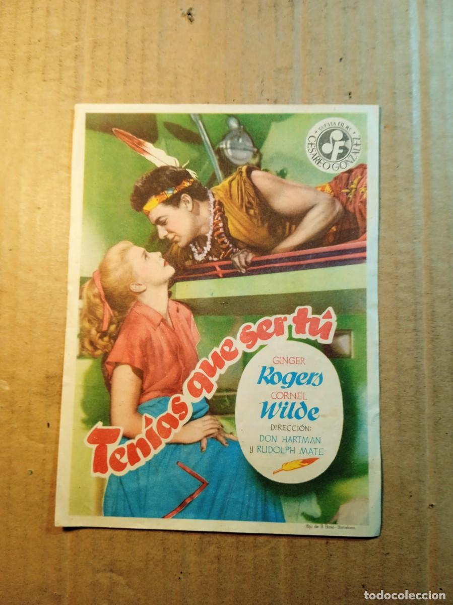 Cine: FOLLETO DE MANO SIN PUBLICIDAD TENIAS QUE SER TU
