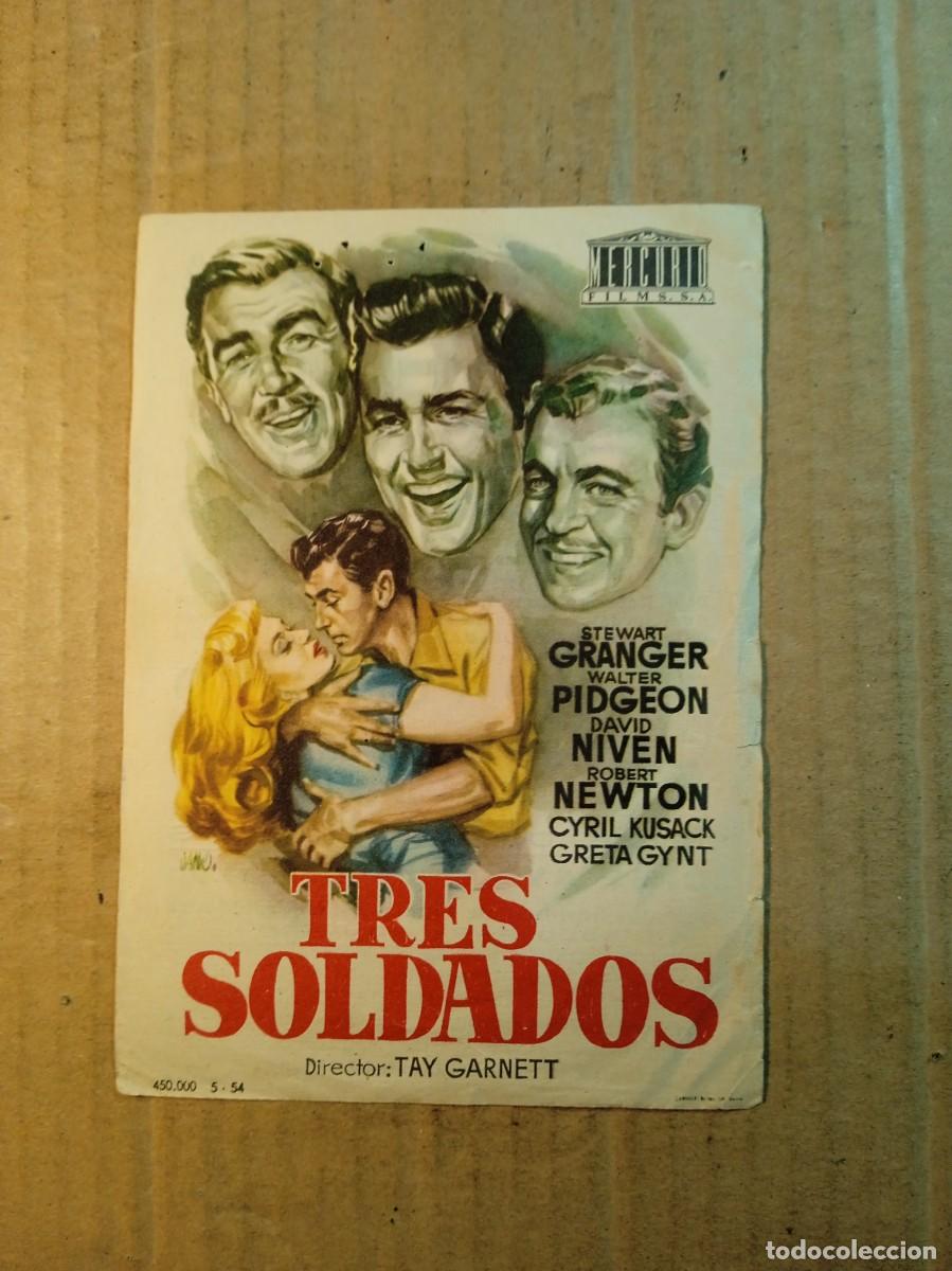 Cine: FOLLETO DE MANO CON PUBLICIDAD TRES SOLDADOS