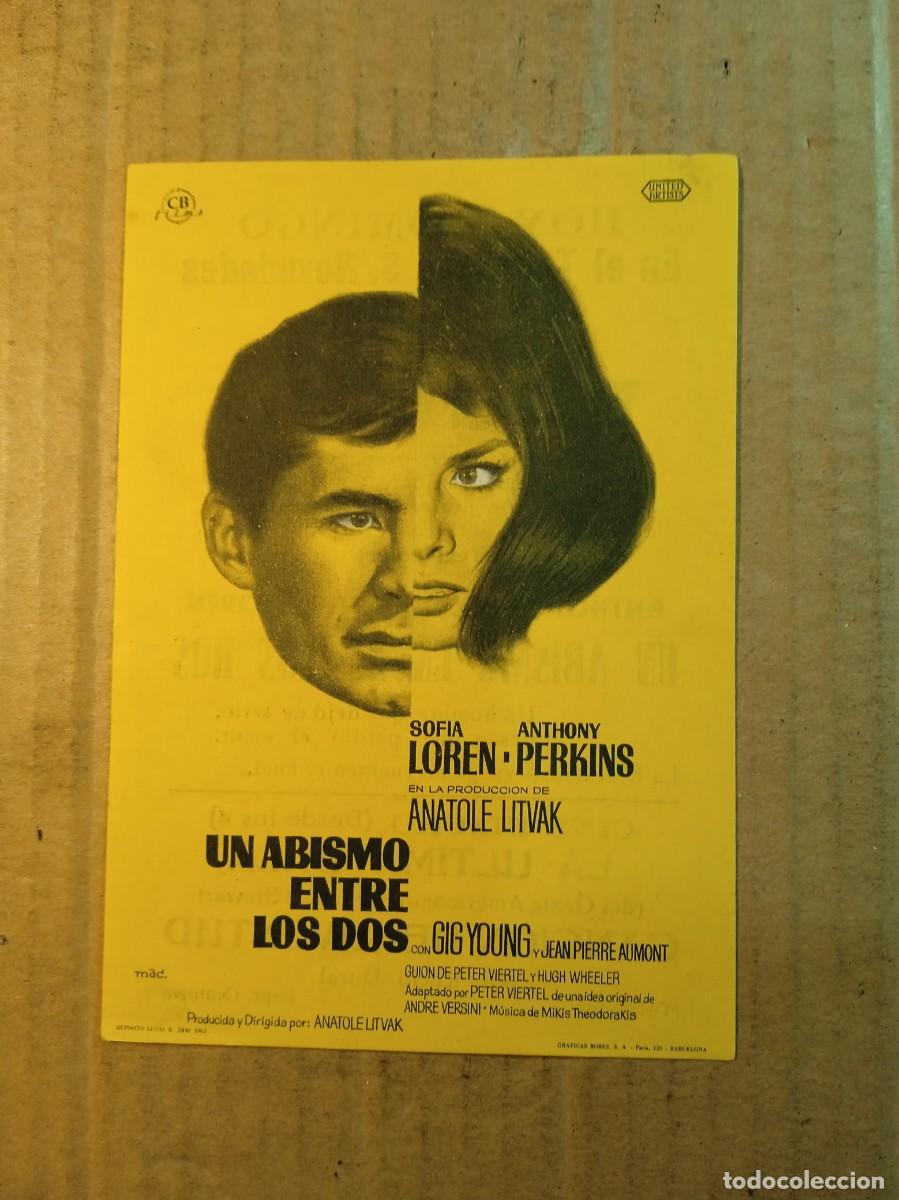 Cine: FOLLETO DE MANO CON PUBLICIDAD UN ABISMO ENTRE LOS DOS