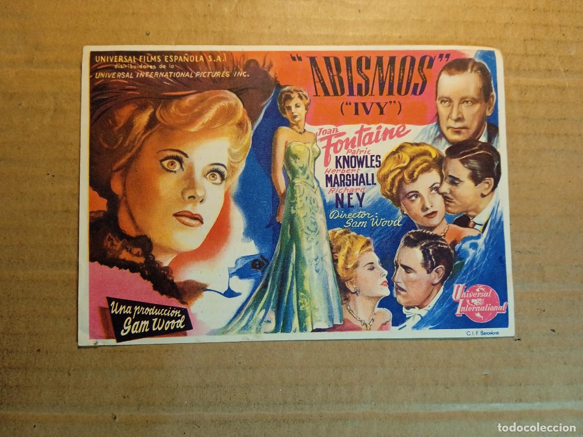 Cine: FOLLETO DE MANO CON PUBLICIDAD ABISMO (IVY)
