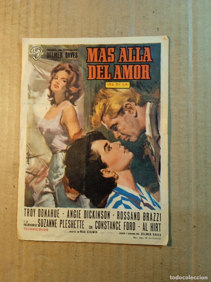 Cine: FOLLETO DE MANO CON PUBLICIDAD MAS ALLA DEL AMOR