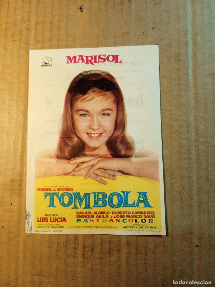 Cine: FOLLETO DE MANO CON PUBLICIDAD TOMBOLA