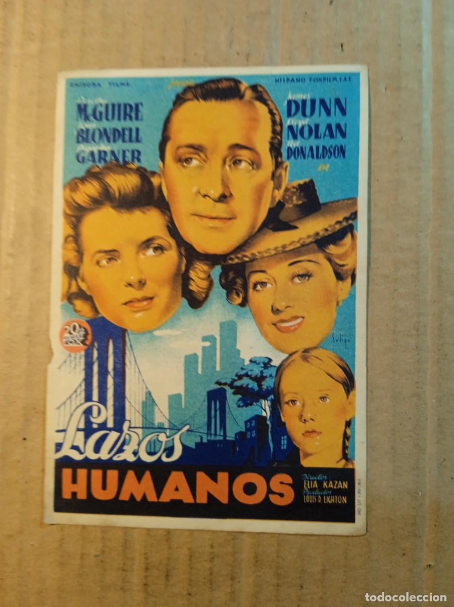Cine: FOLLETO DE MANO CON PUBLICIDAD LAZOS HUMANOS