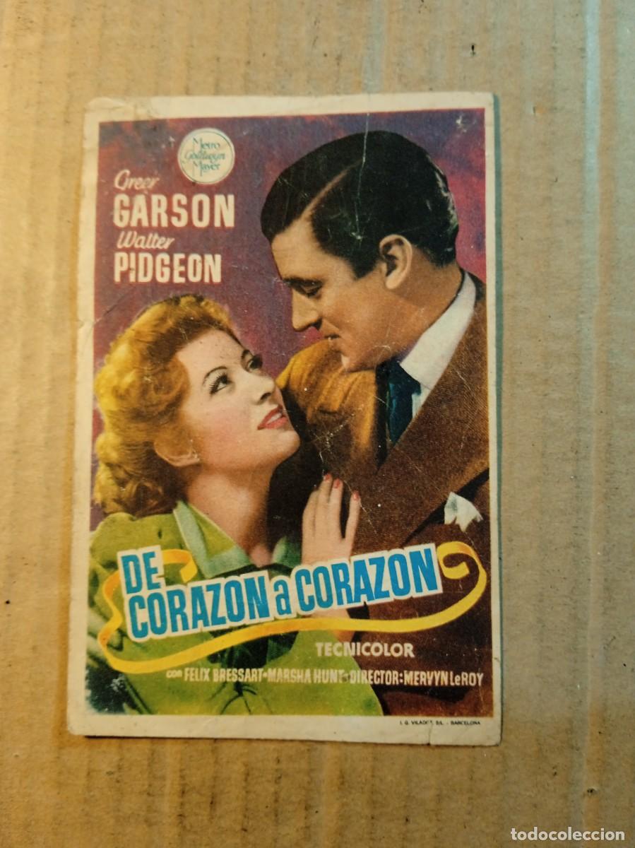 Cine: FOLLETO DE MANO CON PUBLICIDAD DE CORAZON A CORAZON