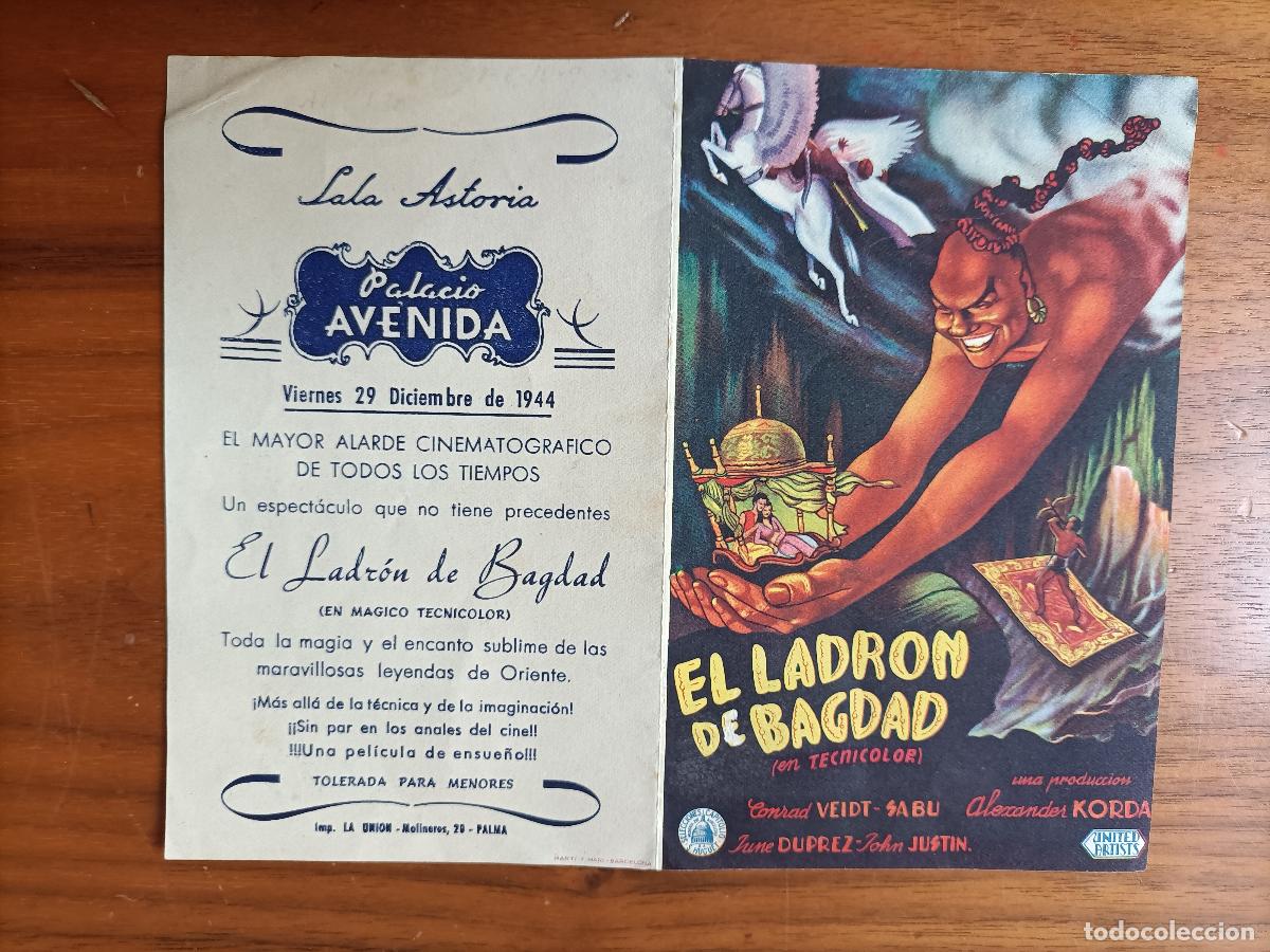 Cine: EL LADRON DE BAGDAD. C/P. PALACIO AVENIDA SALA ASTORIA. MALLORCA. 1944