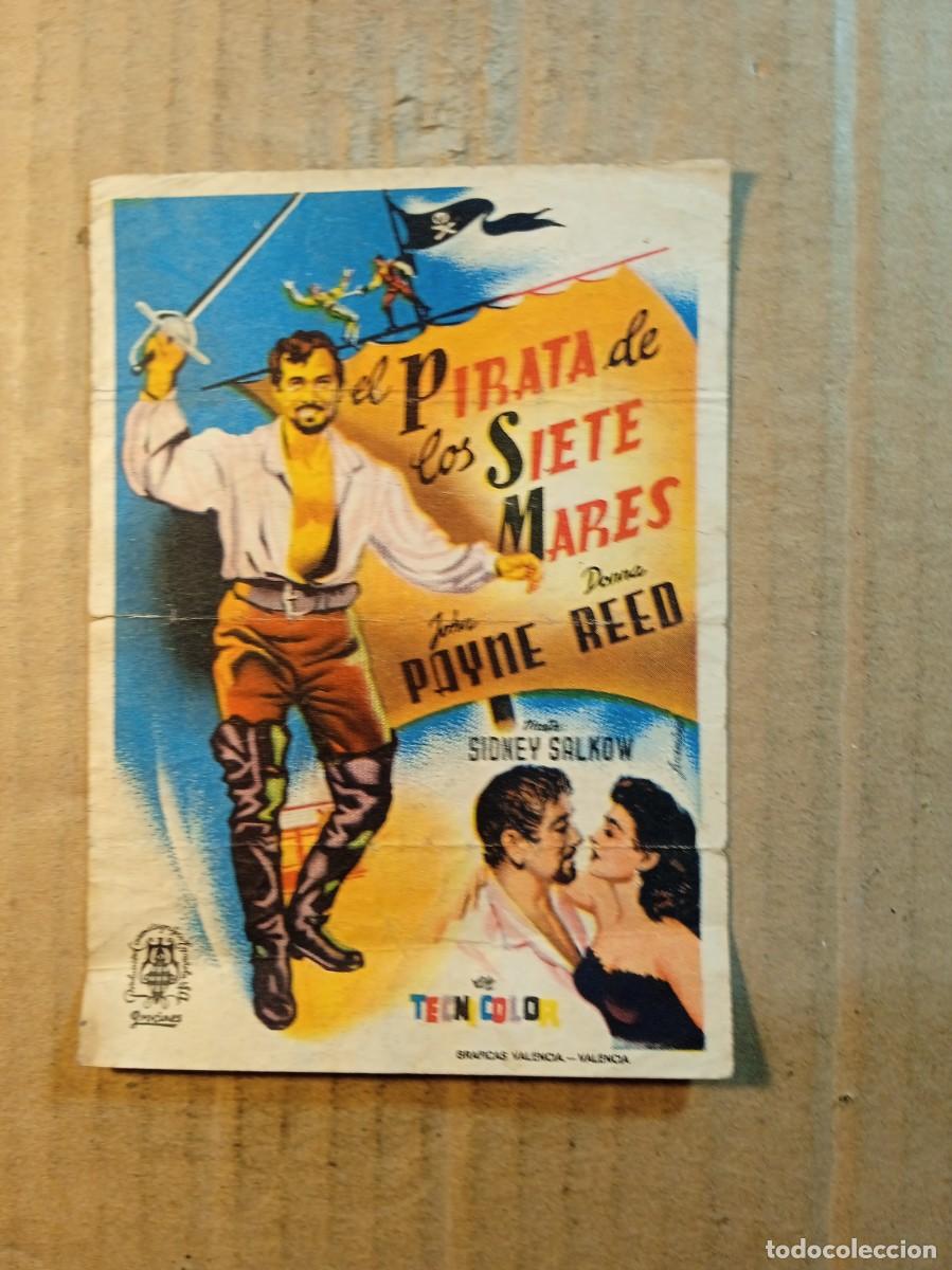 Cine: FOLLETO DE MANO CON PUBLICIDAD EL PIRATA DE LOS SIETE MARES