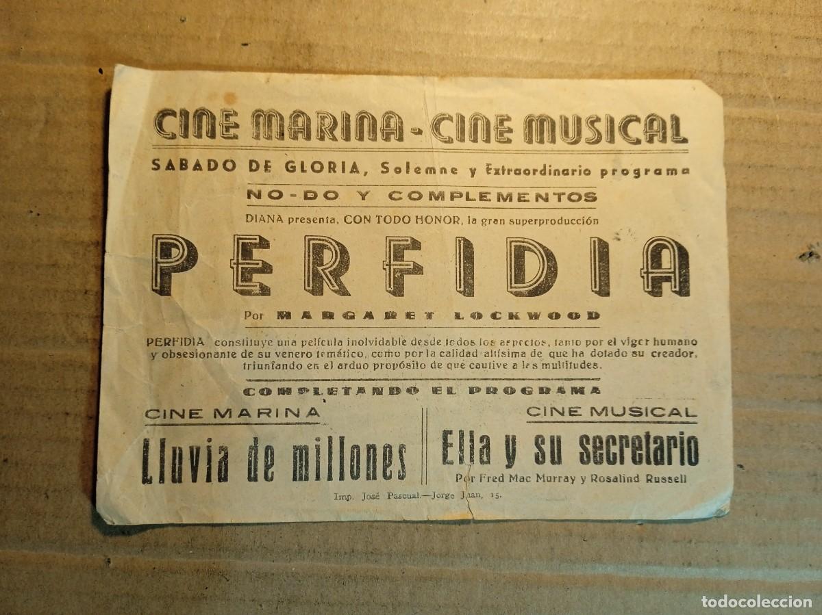 Cine: FOLLETO DE MANO CON PUBLICIDAD PERFIDIA - Foto 2