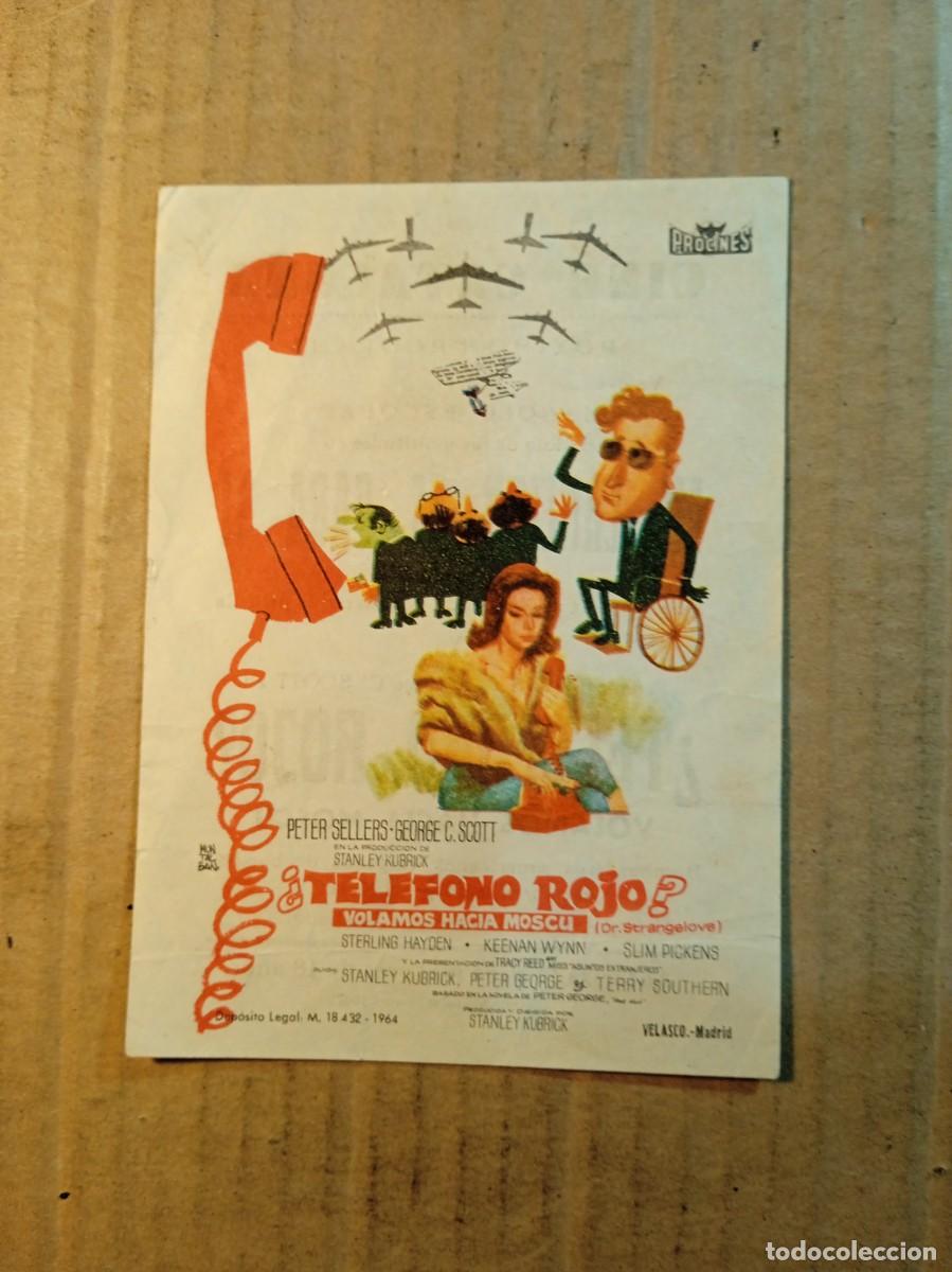 Cine: FOLLETO DE MANO CON PUBLICIDAD &iquest;TELEFON O ROJO? VOLAMOS HACIA MOSCU