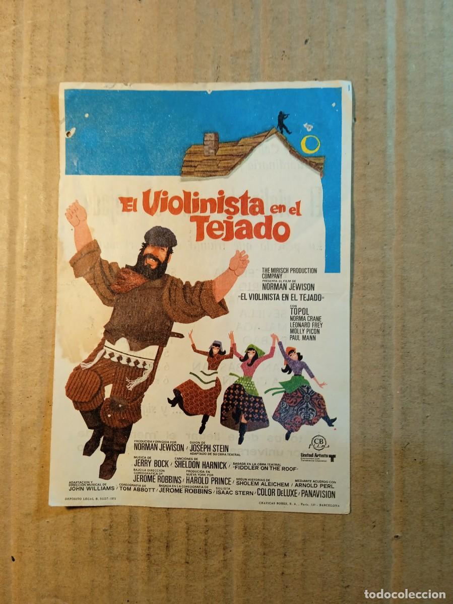 Cine: FOLLETO DE MANO CON PUBLICIDAD EL VIOLINISTA EN EL TEJADO