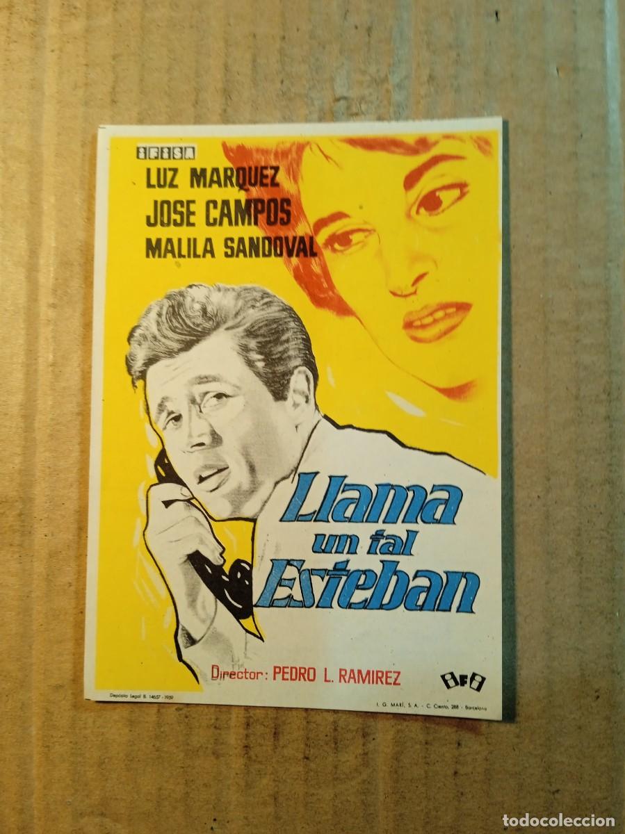 Cine: FOLLETO DE MANO CON PUBLICIDAD LLAMA UN TAL ESTEBAN