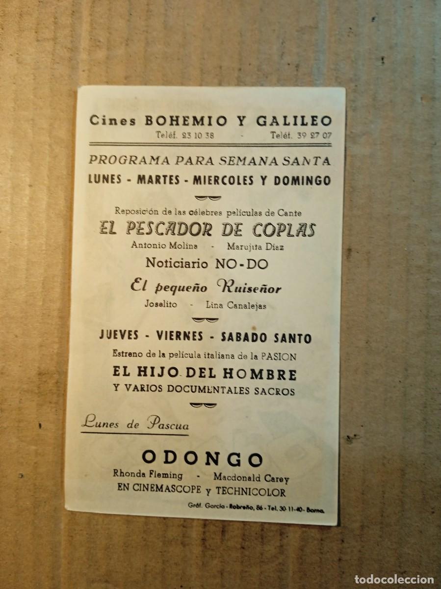 Cine: FOLLETO DE MANO CON PUBLICIDAD ODONGO - Foto 2