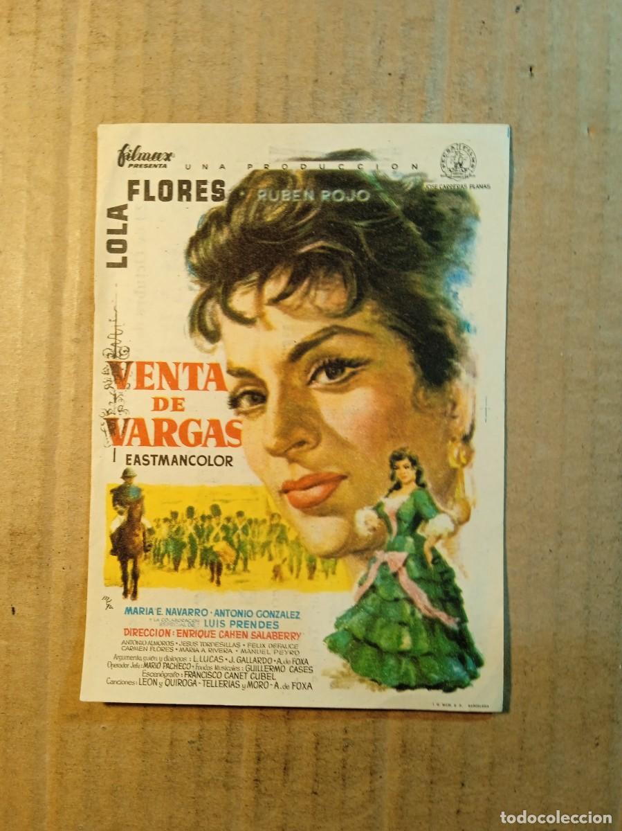 Cine: FOLLETO DE MANO CON PUBLICIDAD VENTA DE VARGAS