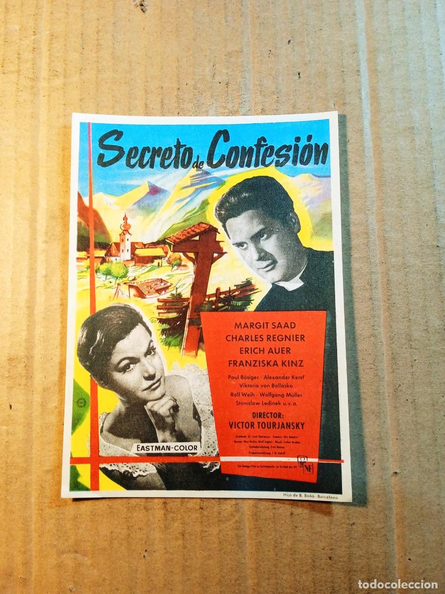 Cine: FOLLETO DE MANO CON PUBLICIDAD SECRETO DE CONFESION
