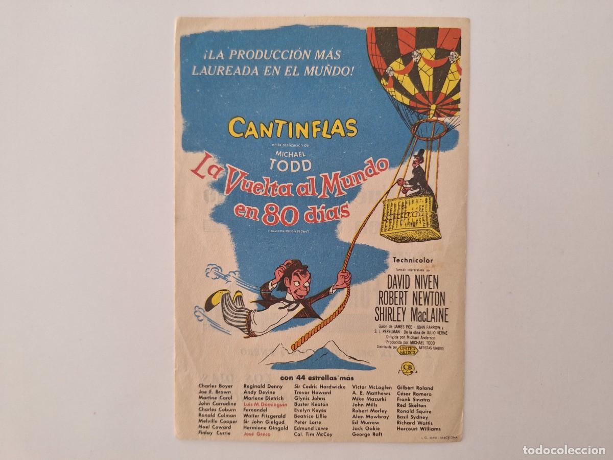 Cine: CINE FOLLETO DE MANO CANTINFLAS LA VUELTA AL MUNDO EN 80 DIAS CON PUBLICIDAD CINE REX FMD RV 50