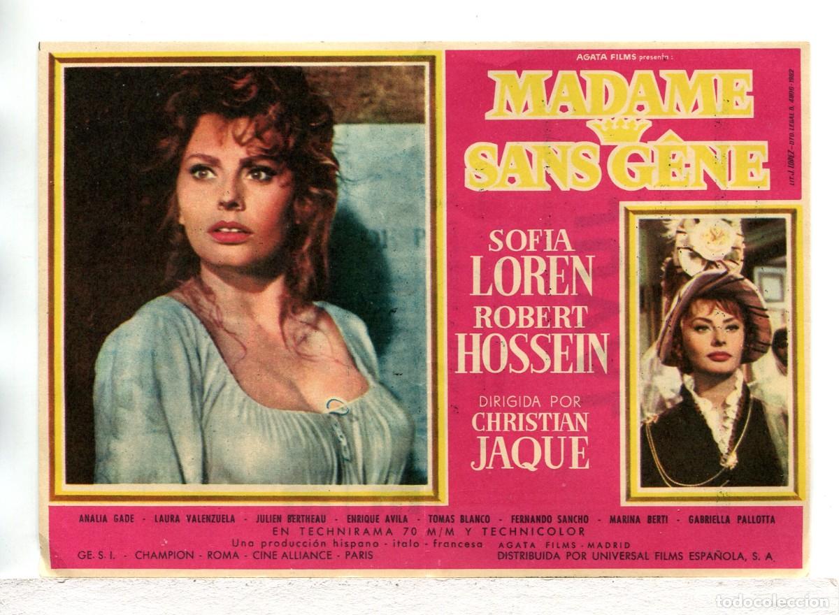 Cine: MADAME SANS GENE, con Sof&iacute;a Loren.