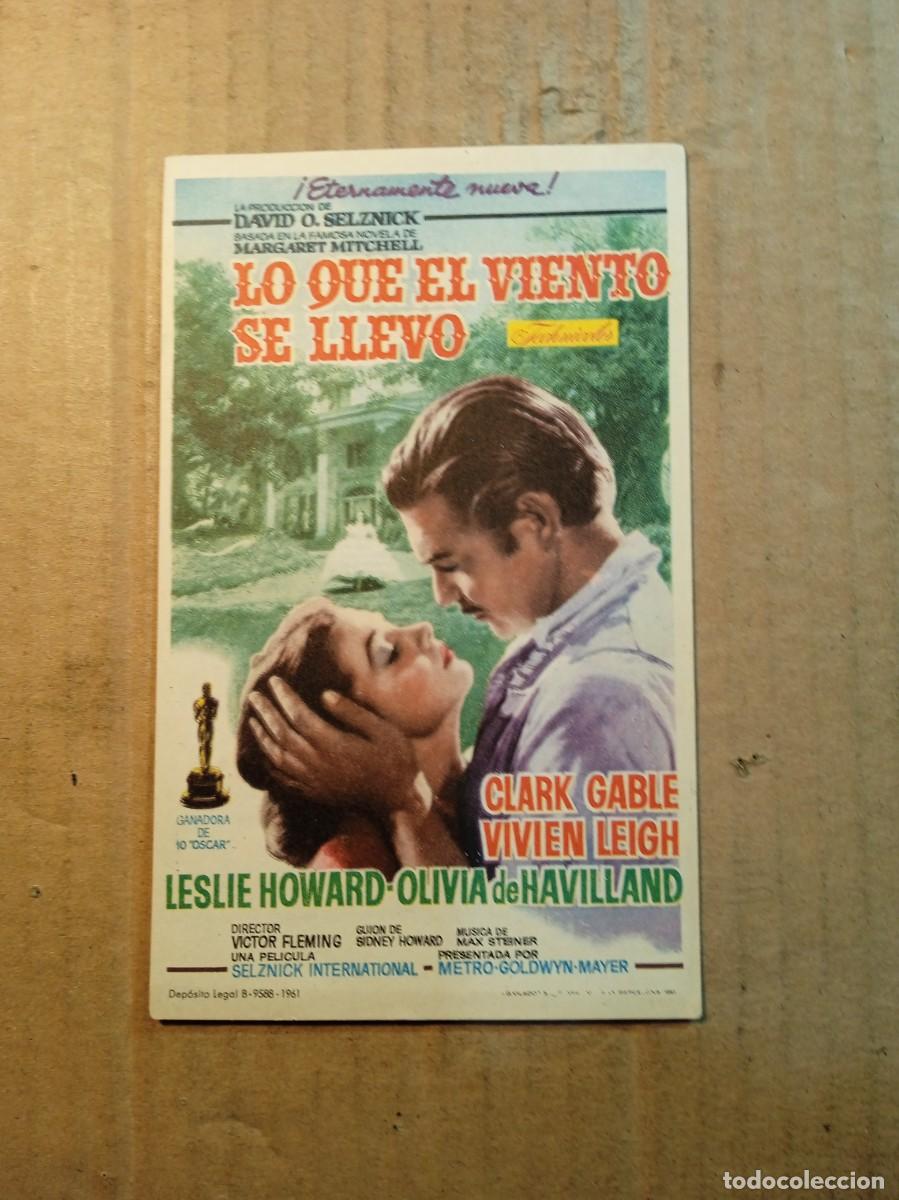 Cine: FOLLETO DE MANO CON PUBLICIDAD LO QUE EL VIENTO SE LLEVO