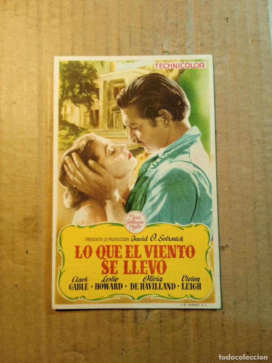 Cine: FOLLETO DE MANO CON PUBLICIDAD LO QUE EL VIENTO SE LLEVO