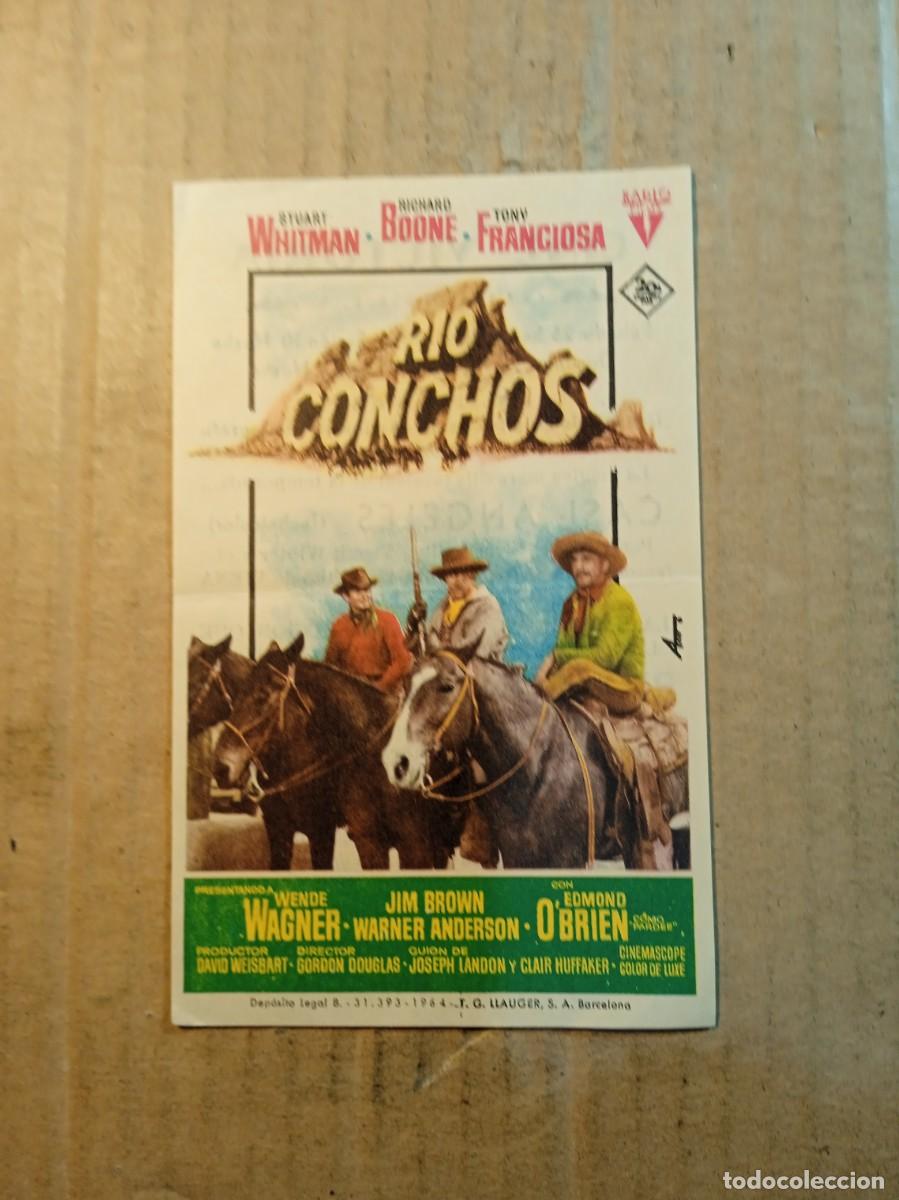 Cine: FOLLETO DE MANO CON PUBLICIDAD RIO CONCHOS