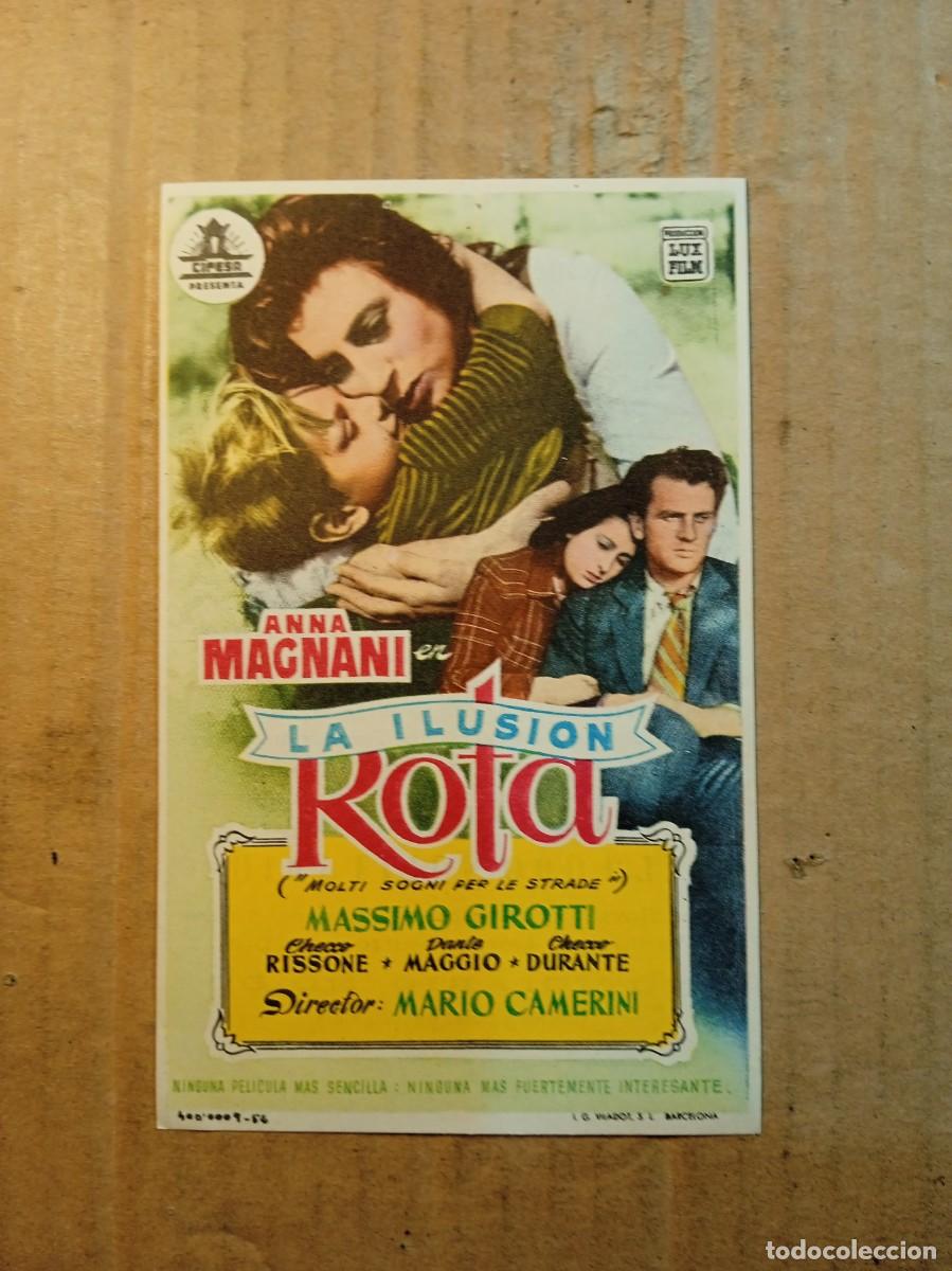 Cine: FOLLETO DE MANO CON PUBLICIDAD LA ILUSION ROTA