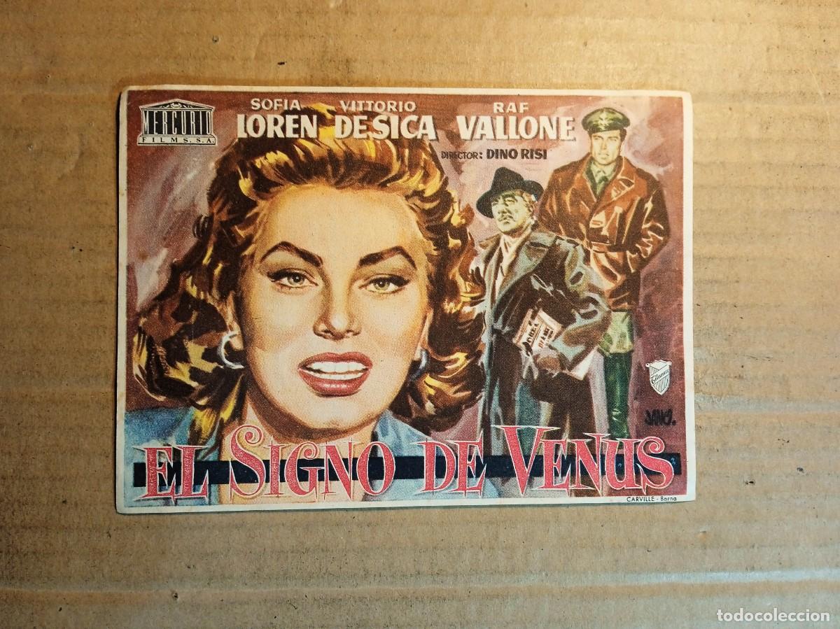 Cine: FOLLETO DE MANO CON PUBLICIDAD EL SIGNO DE VENUS