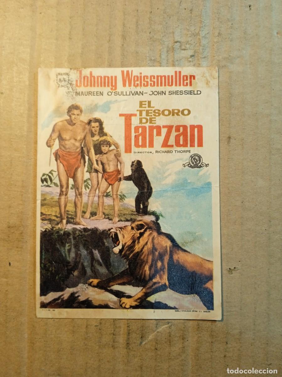 Cine: FOLLETO DE MANO CON PUBLICIDAD EL TESORO DE TARZAN