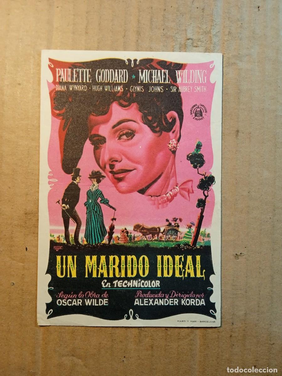 Cine: FOLLETO DE MANO CON PUBLICIDAD UN MARIDO IDEAL