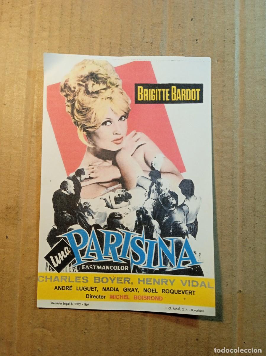 Cine: FOLLETO DE MANO CON PUBLICIDAD UNA PARISINA