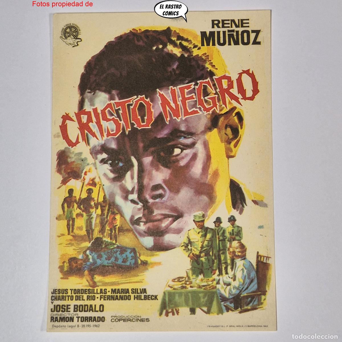 Cine: Cristo Negro, Rene Mu&ntilde;oz, Ramon Torrado, programa folleto de mano