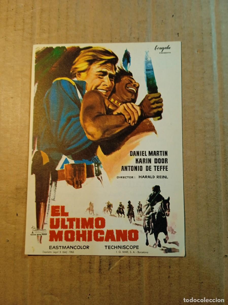 Cine: FOLLETO DE MANO CON PUBLICIDAD EL ULTIMO MOHICANO