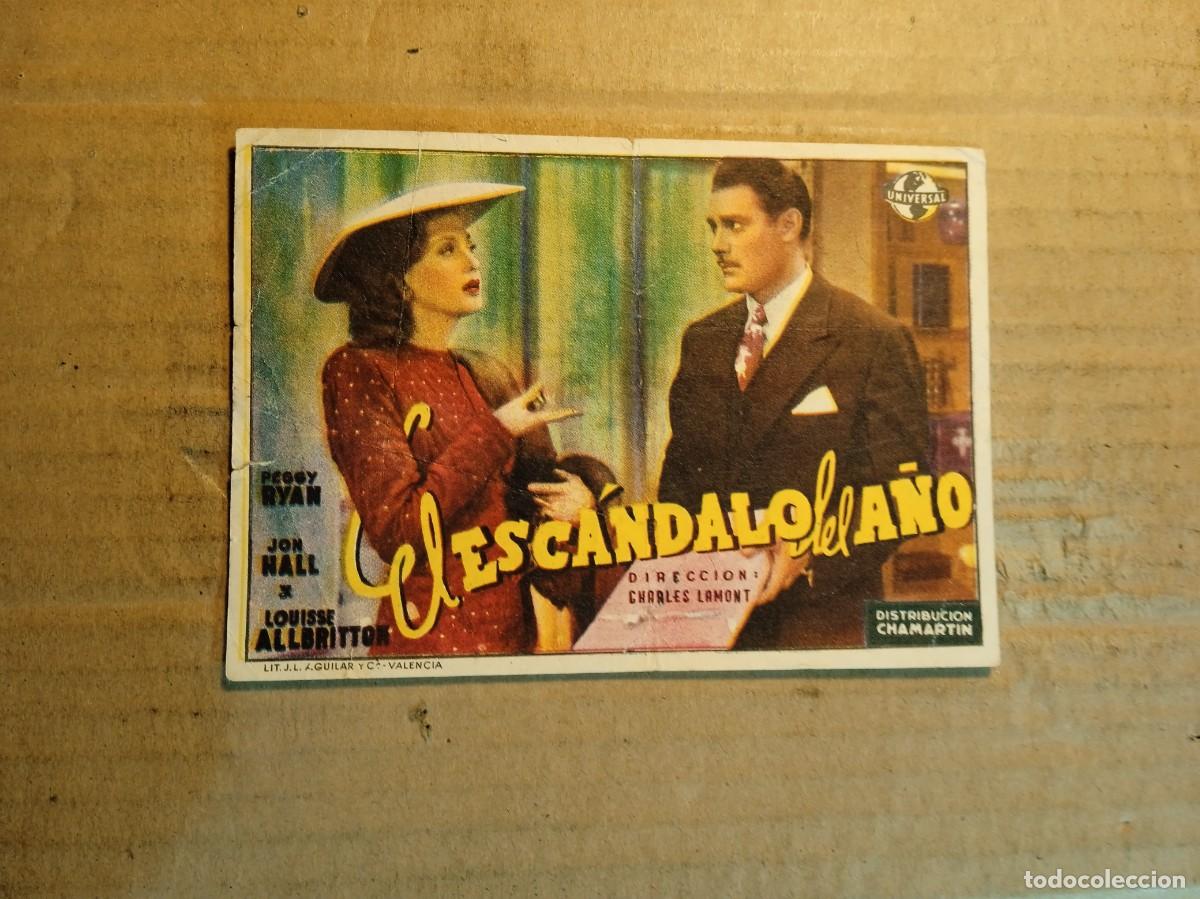 Cine: FOLLETO DE MANO CON PUBLICIDAD EL ESCANDALO DEL A&Ntilde;O