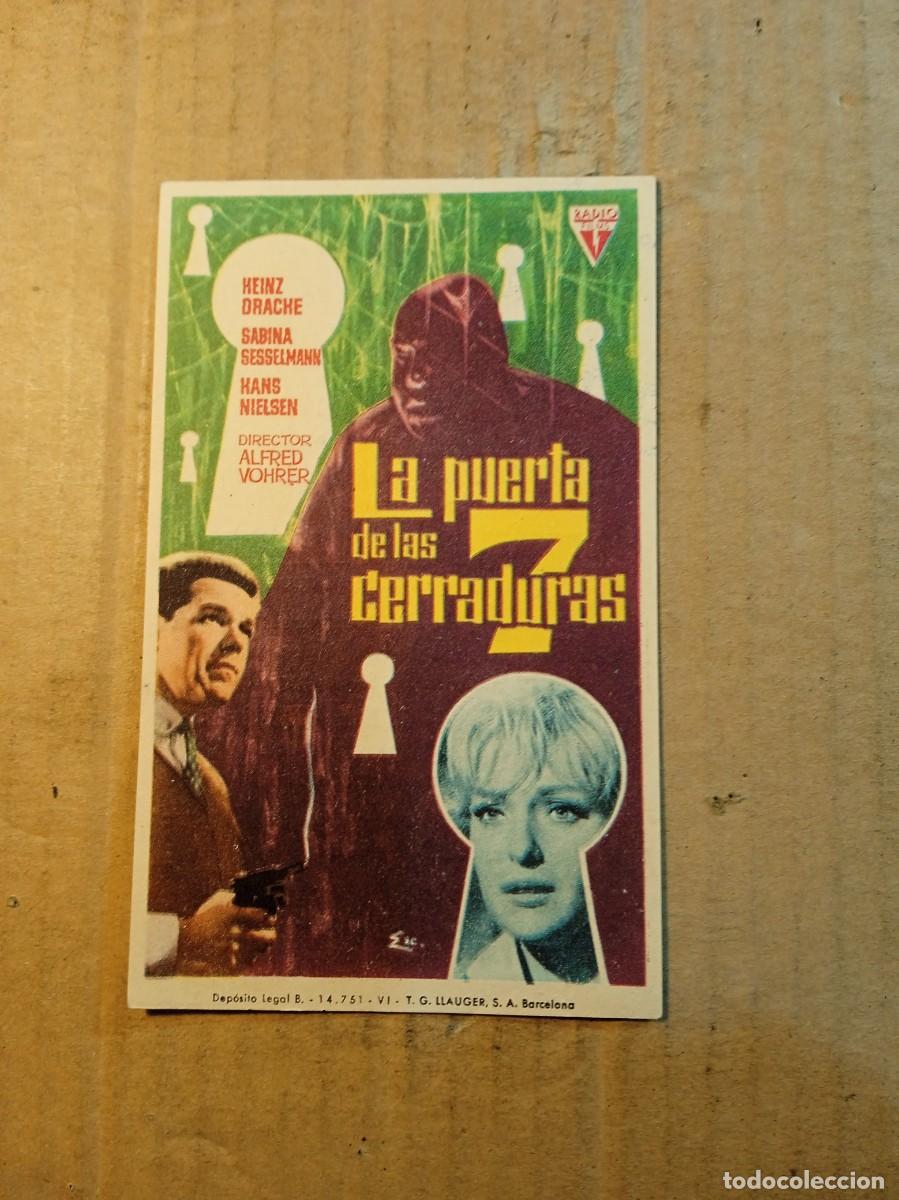 Cine: FOLLETO DE MANO CON PUBLICIDAD LA PUERTA DE LAS 7 CERRADURAS