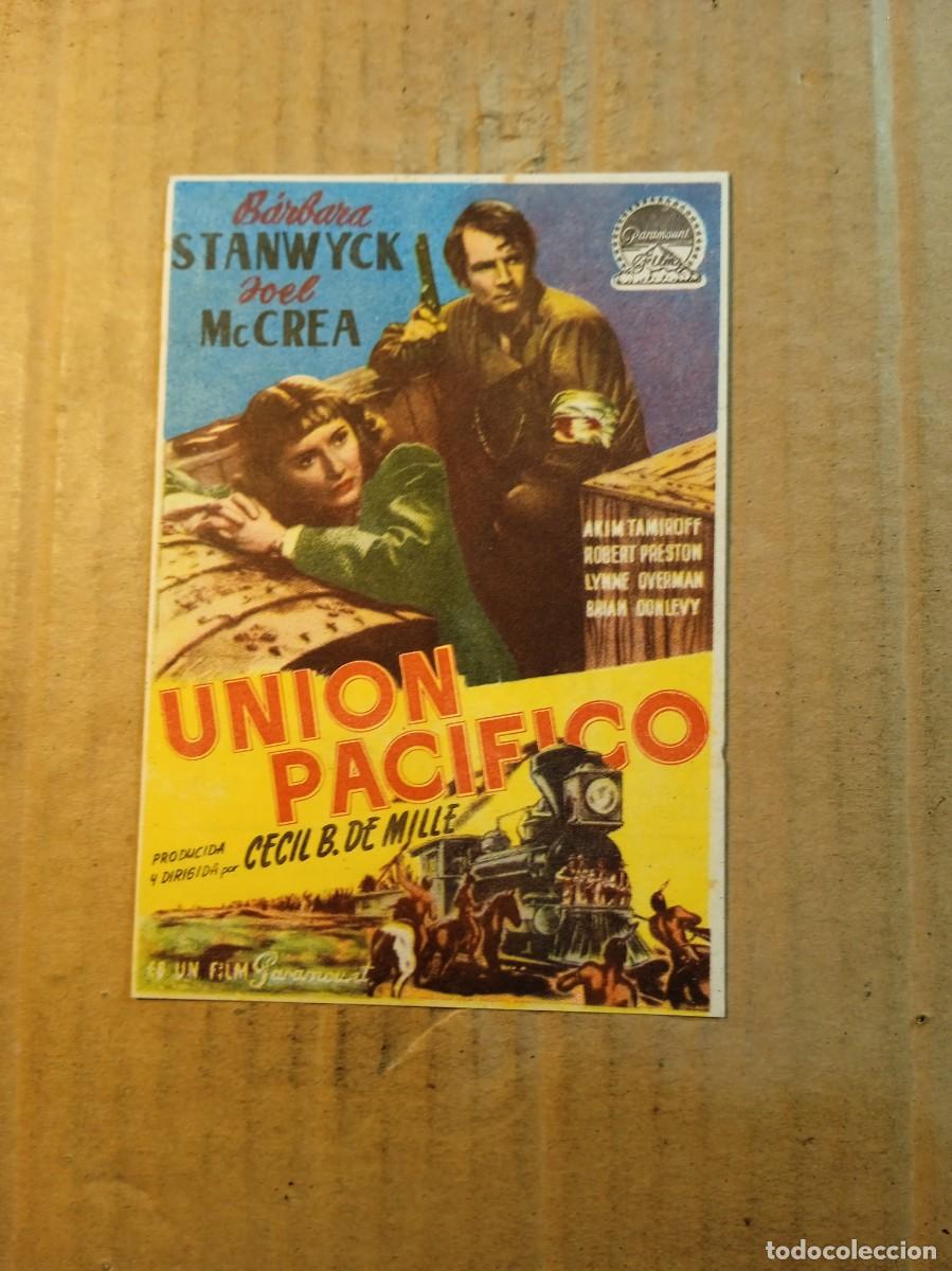 Cine: FOLLETO DE MANO CON PUBLICIDAD UNION PACIFICO