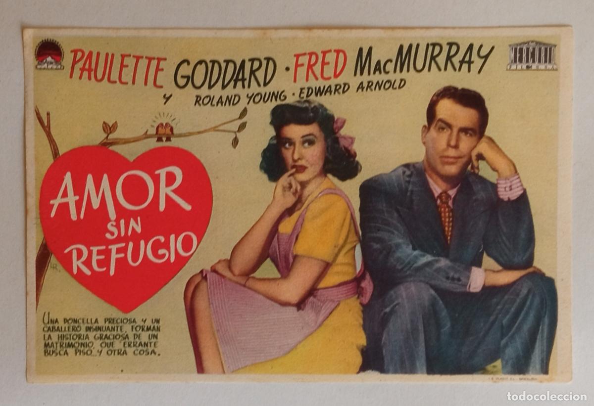 Cine: PROGRAMA DE CINE. PAULETTE GODDARD. AMOR SIN REFUGIO. PORTADA DE LUIS ROND&Oacute;N