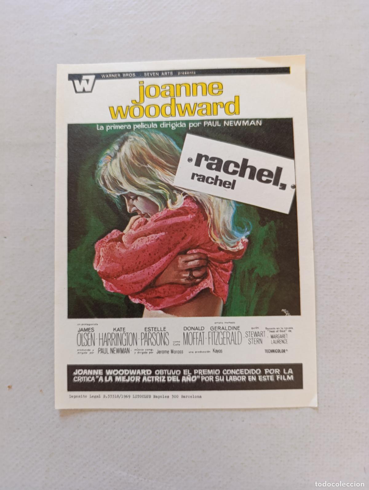 Cine: FOLLETO DE MANO - RACHEL, RACHEL - JOANNE WOODWARD - PAUL NEWMAN - SIN PUBLICIDAD (150C)