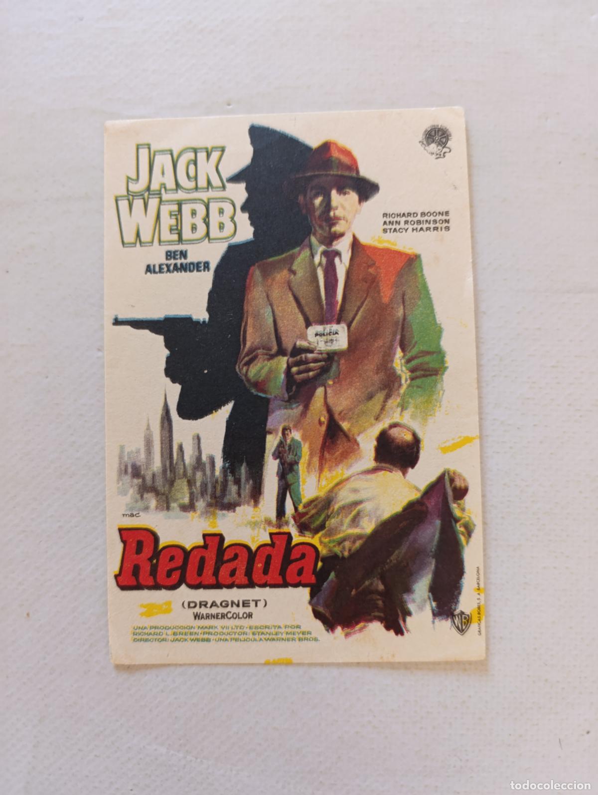 Cine: FOLLETO DE MANO - REDADA - JACK WEBB - SIN PUBLICIDAD (150C)