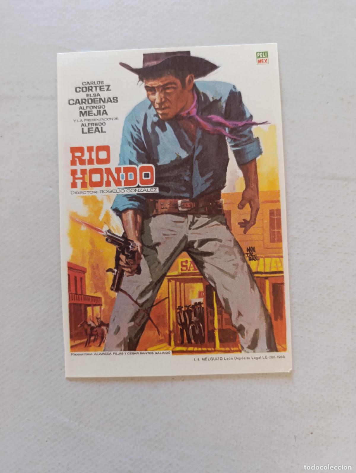 Cine: FOLLETO DE MANO - RIO HONDO - CARLOS CORTEZ - SIN PUBLICIDAD (150D)