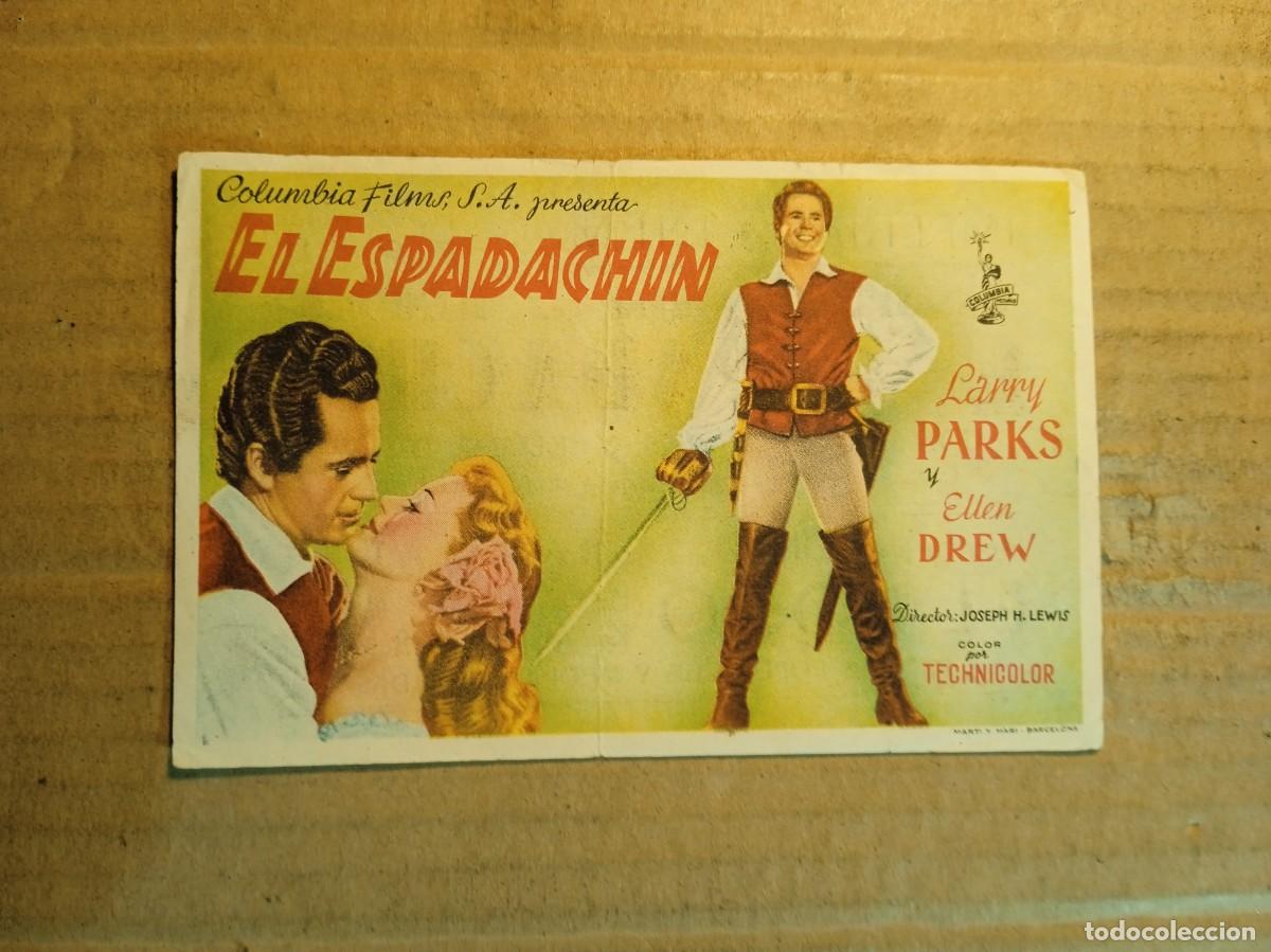 Cine: FOLLETO DE MANO CON PUBLICIDAD EL ESPADACHIN