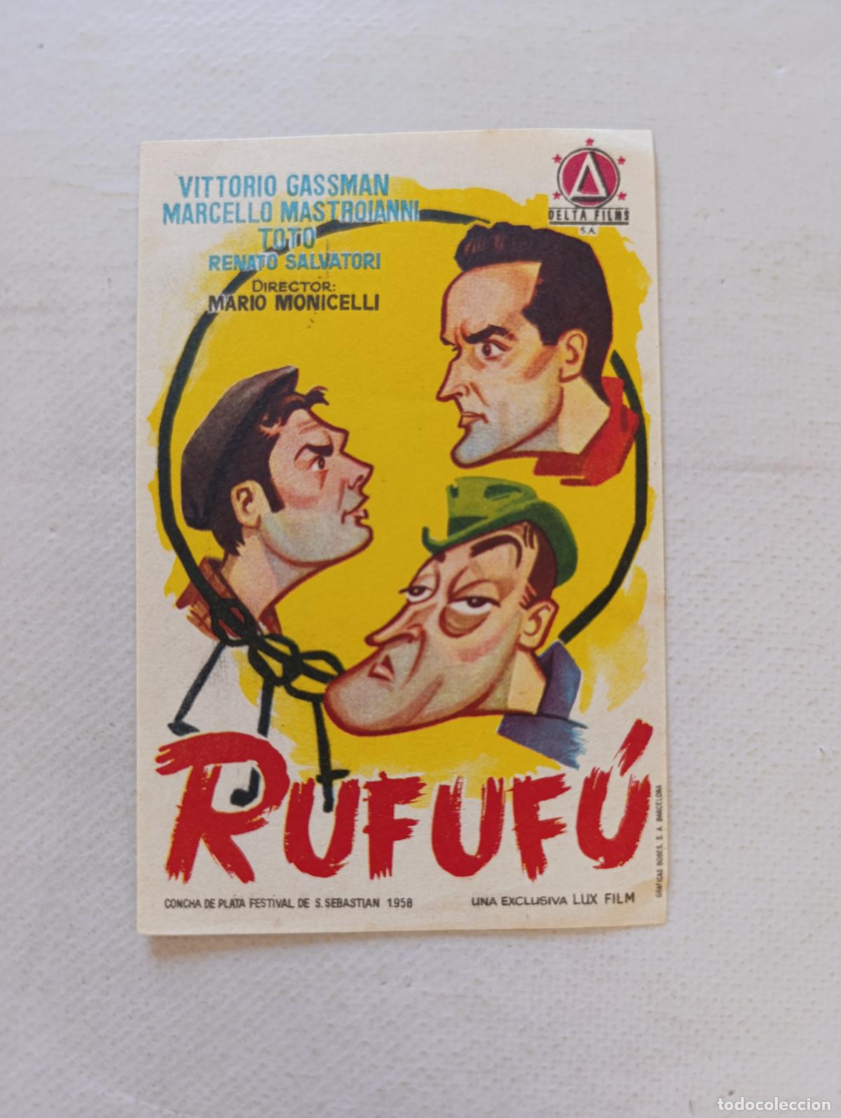 Cine: FOLLETO DE MANO - RUFUFU - VITTORIO GASSMAN, MARCELLO MASTROIANNI - SIN PUBLICIDAD (150D)