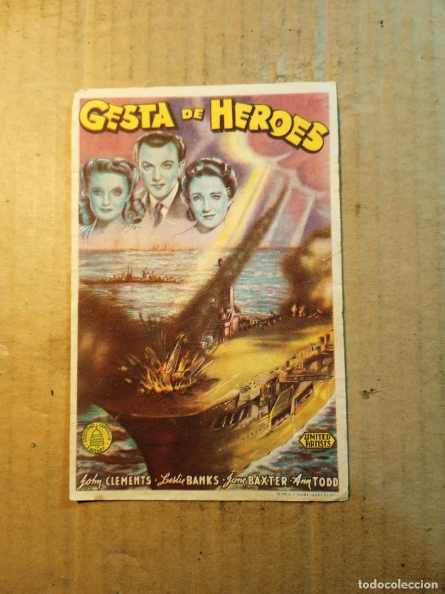 Cine: FOLLETO DE MANO CON PUBLICIDAD GESTA DE HEROES